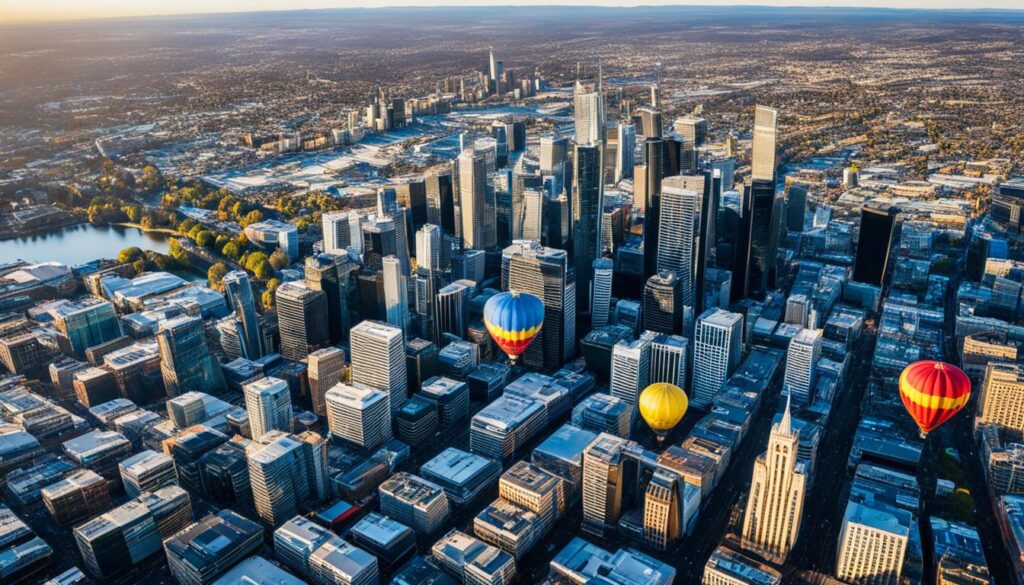 hot air balloon rides over Melbourne