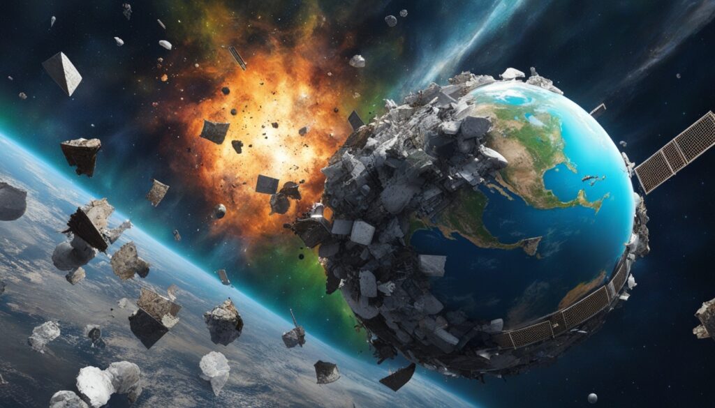space debris in orbit
