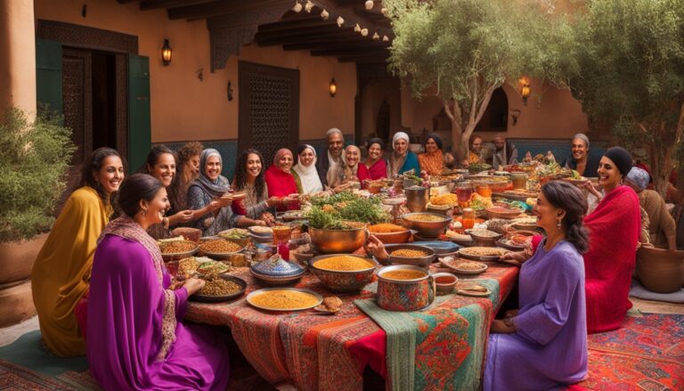 What is the role of hospitality and communal meals in Moroccan culture?