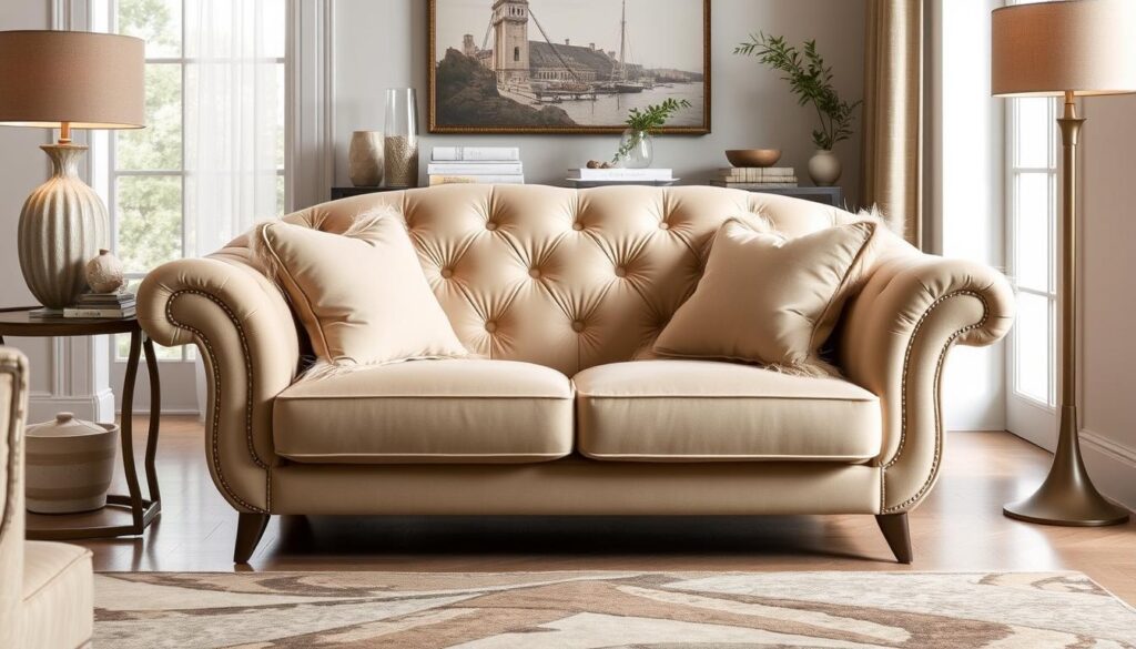 Aalto Boutique Beige Feathers Loveseat