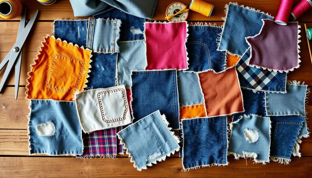 DIY patchwork denim
