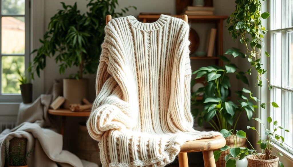 Sustainable chunky knitwear